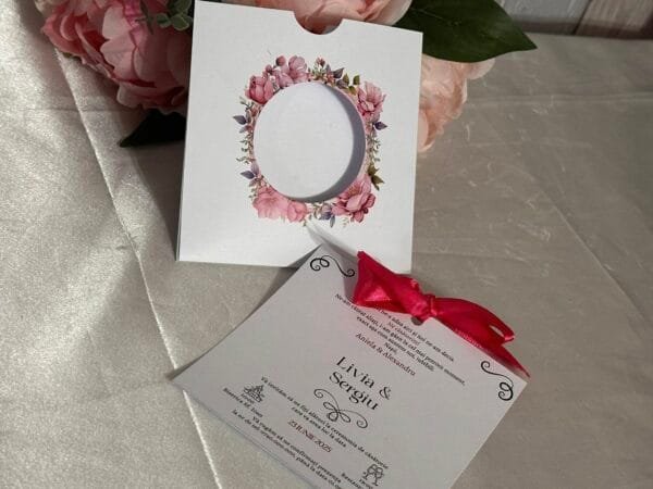 Invitatie florala cu plic - imagine 4