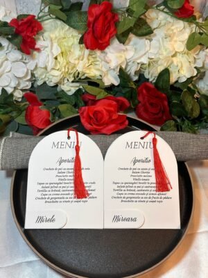 Meniu personalizat cu ciucure roșu - imagine 6