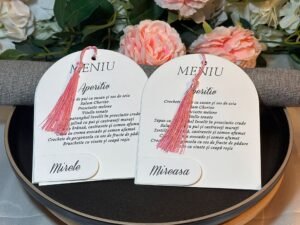 Meniu personalizat cu ciucure roz - imagine 8
