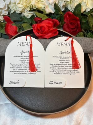 Meniu personalizat cu ciucure roșu - imagine 3
