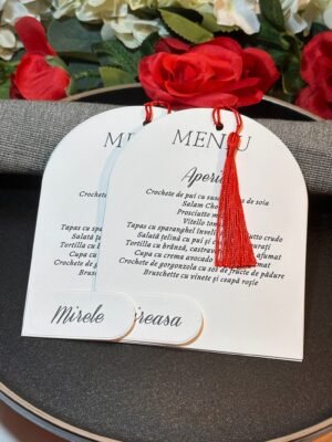Meniu personalizat cu ciucure roșu - imagine 4