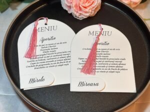 Meniu personalizat cu ciucure roz - imagine 7