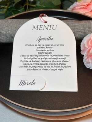 Meniu personalizat cu ciucure roz - imagine 2