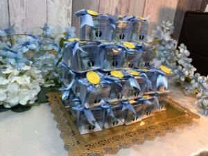 Mărturie botez – ursuleț din ceară de soia parfumată cu pepene roșu - imagine 9