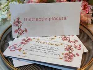 Plic de dar botez – model fluturi și flori roz - imagine 4