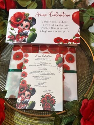 Invitație Botez „Macii Fermecați” – Minnie - imagine 3
