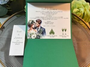 Invitație de nuntă verde - imagine 3