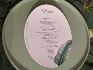 Meniu oval personalizat