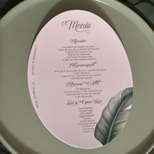 Meniu oval personalizat