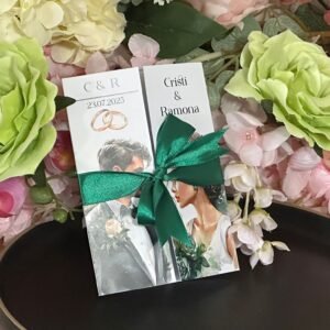 Invitație de nuntă elegantă cu design romantic