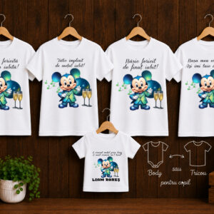 Set Tricouri Personalizate DTF – Cartoon Clasic