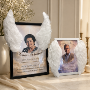 Personalised Memorial Frame with 3D Angel Wings