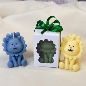 Handmade Lion Soy Wax Candle Gift | Personalised Baptism Favour