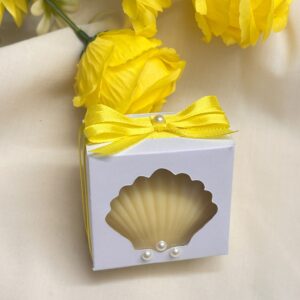 Personalised Seashell Soy Wax Candle Favour with Gift Box