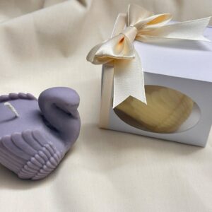 Personalised Swan Soy Wax Candle Favour with Gift Box