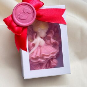 Personalised Baby Girl Swan Soy Wax Candle Favour with Gift Box