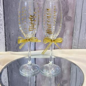Personalised Pearl Wedding Champagne Flutes