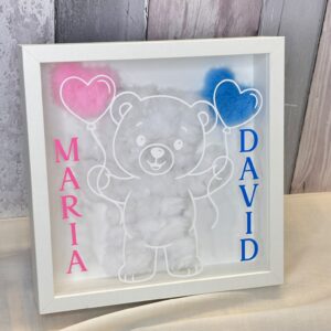 Personalised Fluffy Bear Frame for Baby, Child or Twins