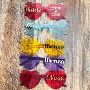 Ochelari inimă colorați personalizați