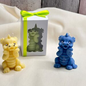 Personalised Baby Dragon Soy Wax Candle Favour with Gift Box