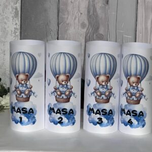 Numere de masă cilindrice personalizate | Aventură printre nori