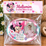 Mărturie magnetică personalizată – Minnie și Mica Sărbătorită