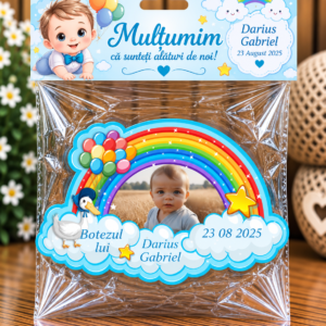 Mărturie magnetică personalizată- Micul Miracol sub Curcubeu