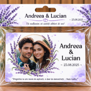 Mărturie magnetică personalizată - Parfum de Lavandă