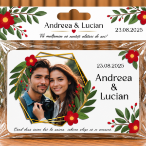 Mărturie magnetică personalizată - Petale de Iubire