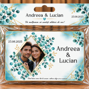 Mărturie magnetică personalizată - Poveste de Eucalipt