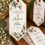 Etichetă personalizată hexagonală alungită | nuntă, botez și evenimente