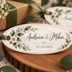 Etichetă personalizată ovală alungită | nuntă, botez și evenimente