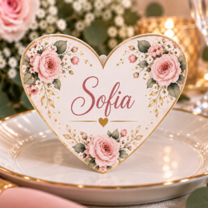 Place Card Personalizat | Inimă de Poveste