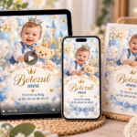 Invitație video personalizată pentru botez