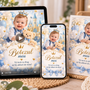 Invitație video personalizată pentru botez