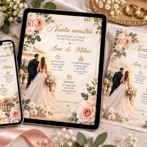 Invitație digitală personalizată pentru nuntă