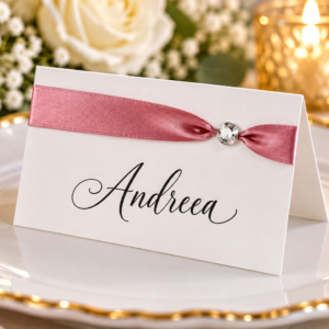 Place Card Personalizat | Strălucire de Satin