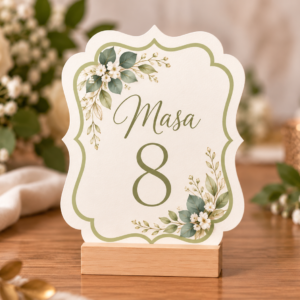Număr de masă personalizat din carton – Model Contur Regal