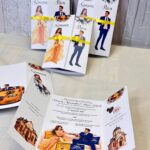 Invitație Nuntă Personalizată cu Caricatură | Triptic