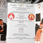 Invitație de nuntă personalizată cu caricatură