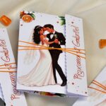Invitație Nuntă Personalizată cu Șnur și Perlă