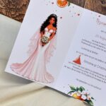 Invitație Nuntă Personalizată cu Șnur și Perlă