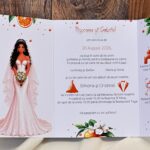 Invitație Nuntă Personalizată cu Șnur și Perlă