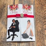 Invitație de nuntă personalizată cu caricatură – Game Over