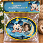 Mărturie magnetică personalizată – Aventură printre Stele cu Mickey & Minnie
