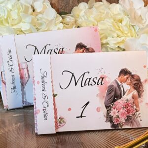 Număr de masă personalizat – Model tip cort