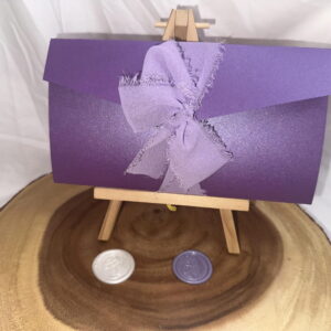 Invitație Nuntă Plic-Poșetă din Hârtie Perlată Violet