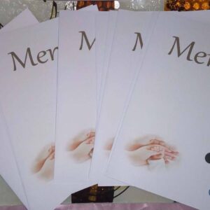 Meniu de masă personalizat tip carte | Nuntă și botez