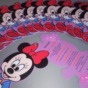 Invitație Botez Minnie – Model Decupat Personalizat