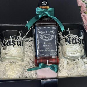 Cutie cadou personalizată pentru nași